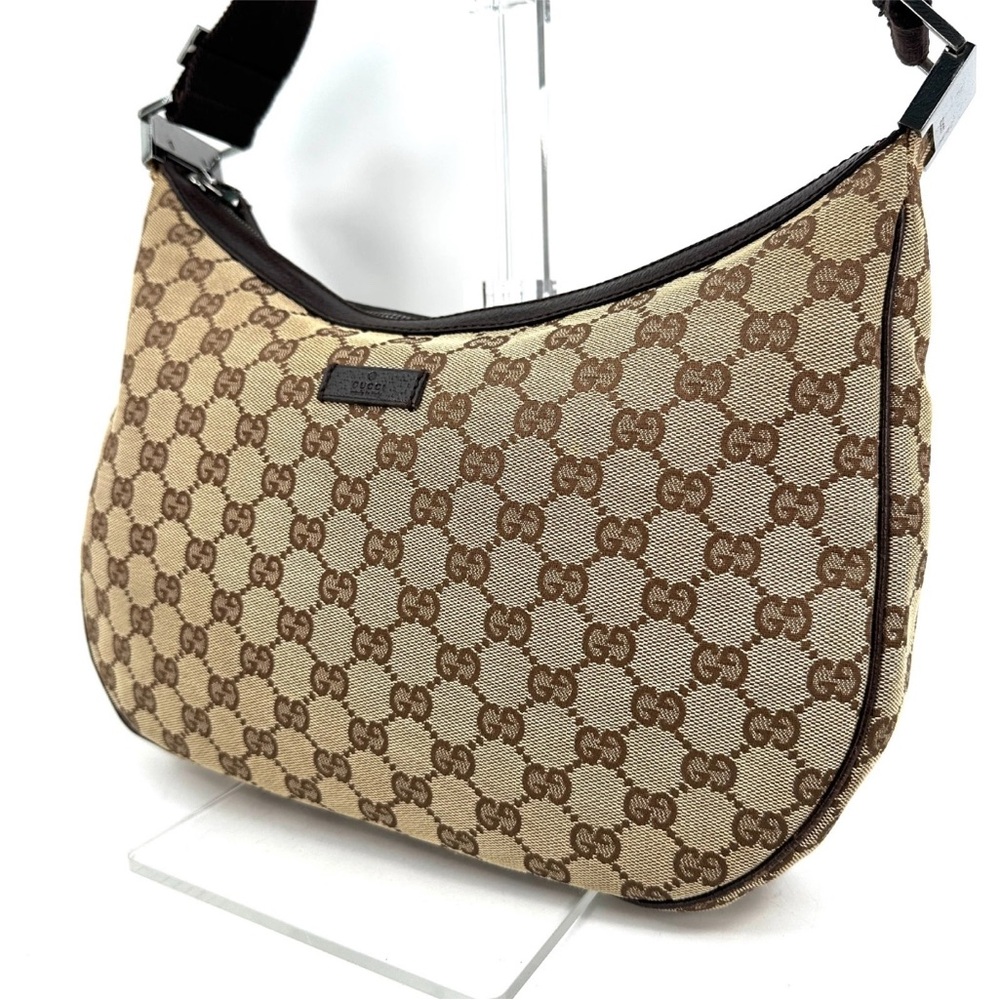 Vintage GUCCI Shoulder Bag GG Supreme Canvas Brown Authentic
